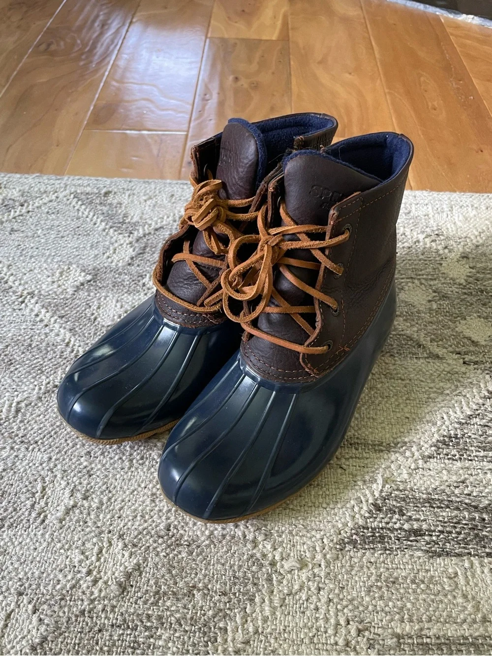 Sperry Women’s Navy and Brown Waterproof Duck Boots